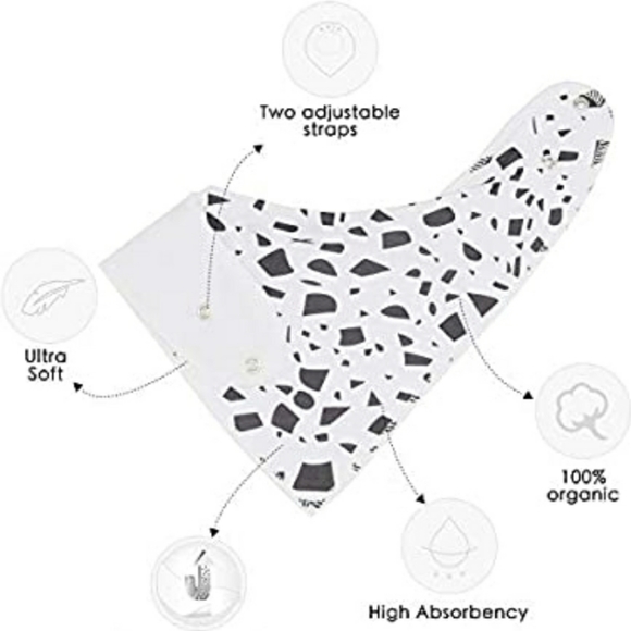 Tasera 100% ORGANIC bandana baby bibs NEW 8pk - Picture 6 of 8